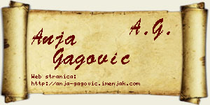 Anja Gagović vizit kartica